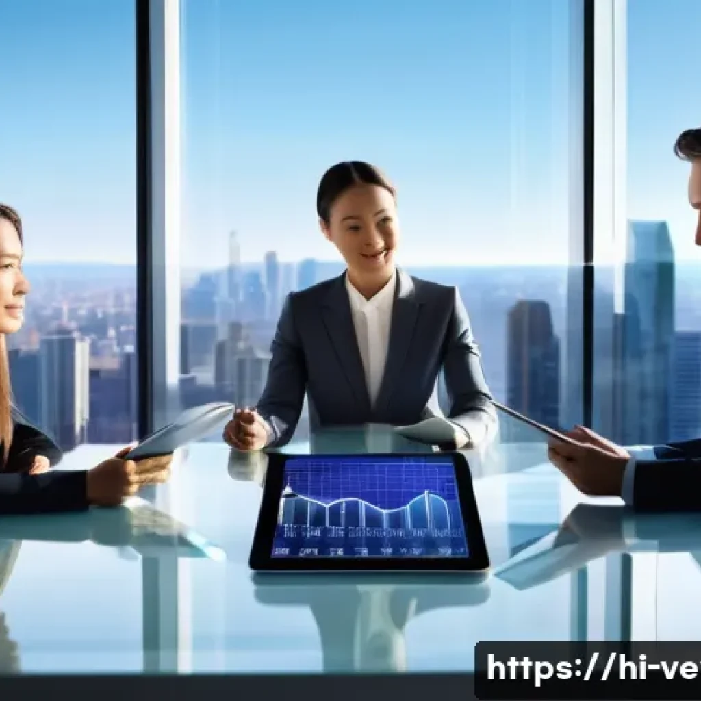 기업가치평가사 평가 방법론 - **Prompt:** A dynamic, high-definition image depicting a diverse group of four business professional...