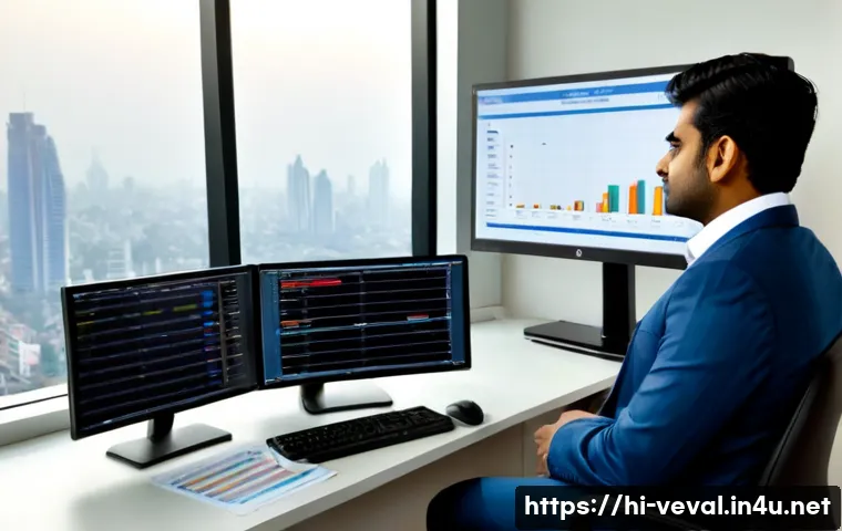 기업가치평가사 직무 변화 - Photorealistic Indian corporate valuation analyst in a modern Mumbai office, experienced professiona...